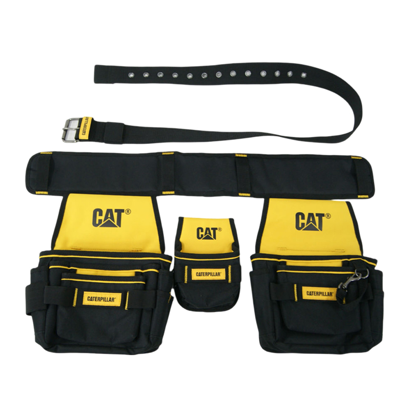 CAT Yellow Diamond Texture PVC Bottom Three Tool Bags
